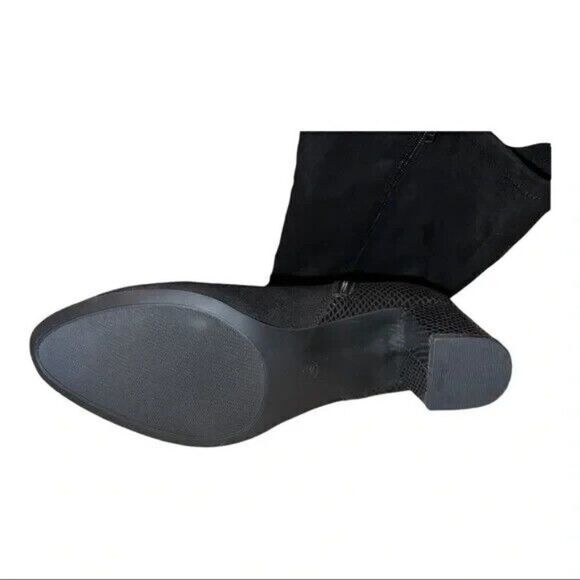 Karen Scott Isabell Wide-Calf Dress Boots Black Microsuede 7.5M New - Picture 6 of 7